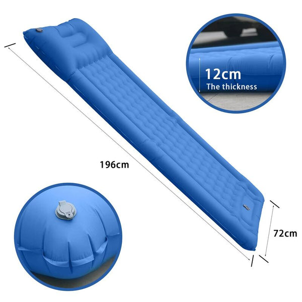 Outdoor thicken self-inflating camping mattress