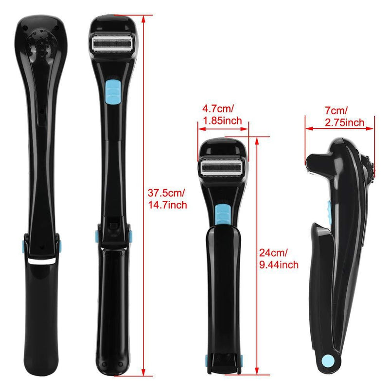 Back shaver handle foldable shaver