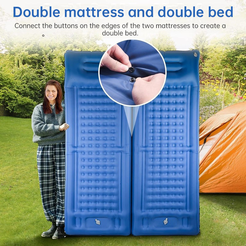 Outdoor thicken self-inflating camping mattress