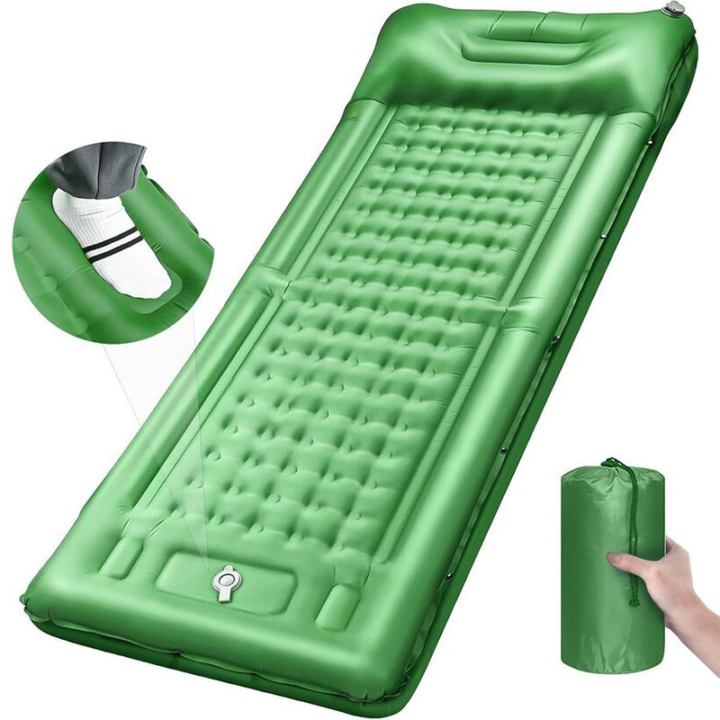 Outdoor thicken self-inflating camping mattress
