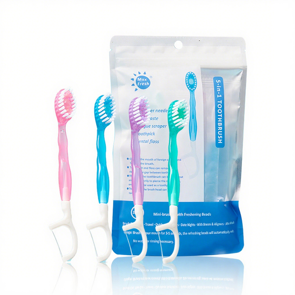 Explosion bead disposable toothbrush mini multifunctional with soft bristles dental floss toothpick