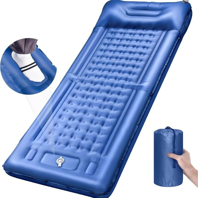 Outdoor thicken self-inflating camping mattress